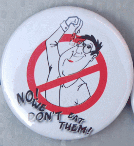 NVN Button "No we don't eat them!