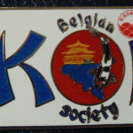 Belgian Koi Society Club pin White with gold writing
